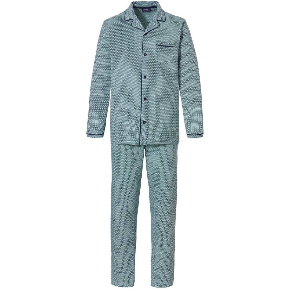 Groen Met Blauw Doorknoop Heren Pyjama Gratis Verzending Vanaf