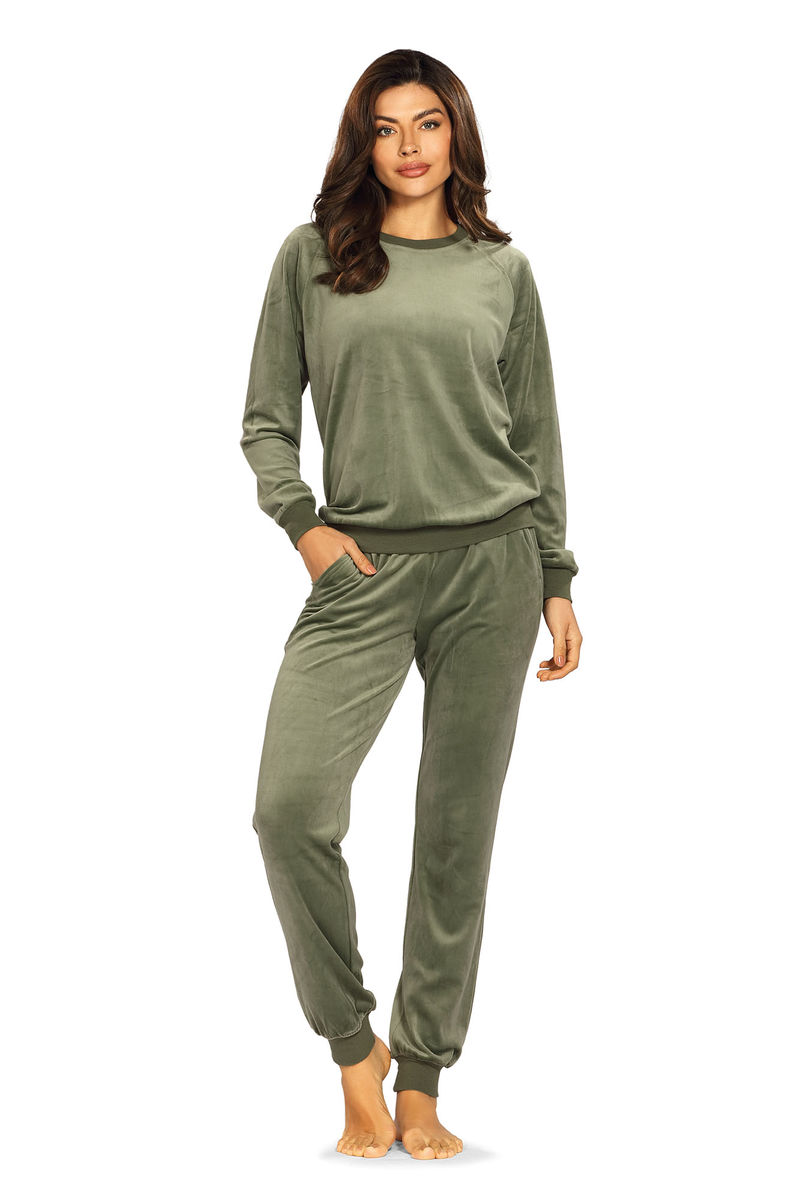 Khaki velours pyjama Comtessa