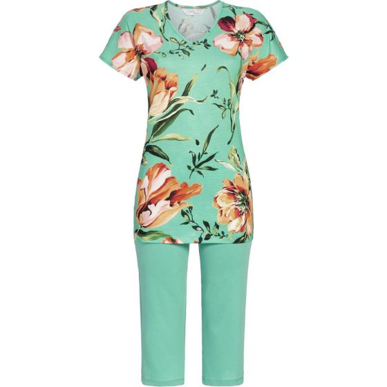 Smaragdgroene pyjama bloemen