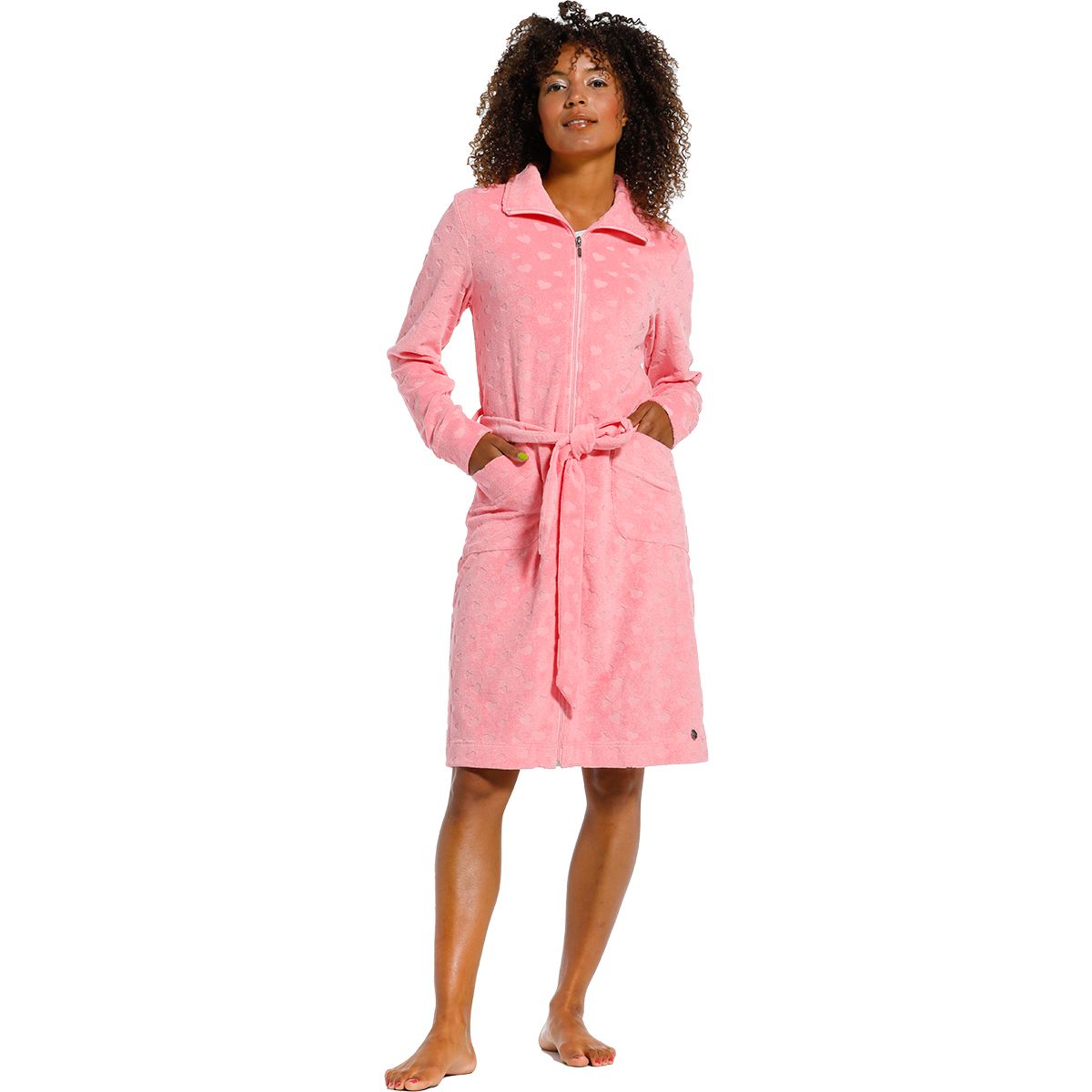 Embryo krullen pen Roze dames badjas rits | Gratis verzending | Gratis retour | Snel in huis |  Online de mooiste pyjama's, nachthemden, ondermode en meer