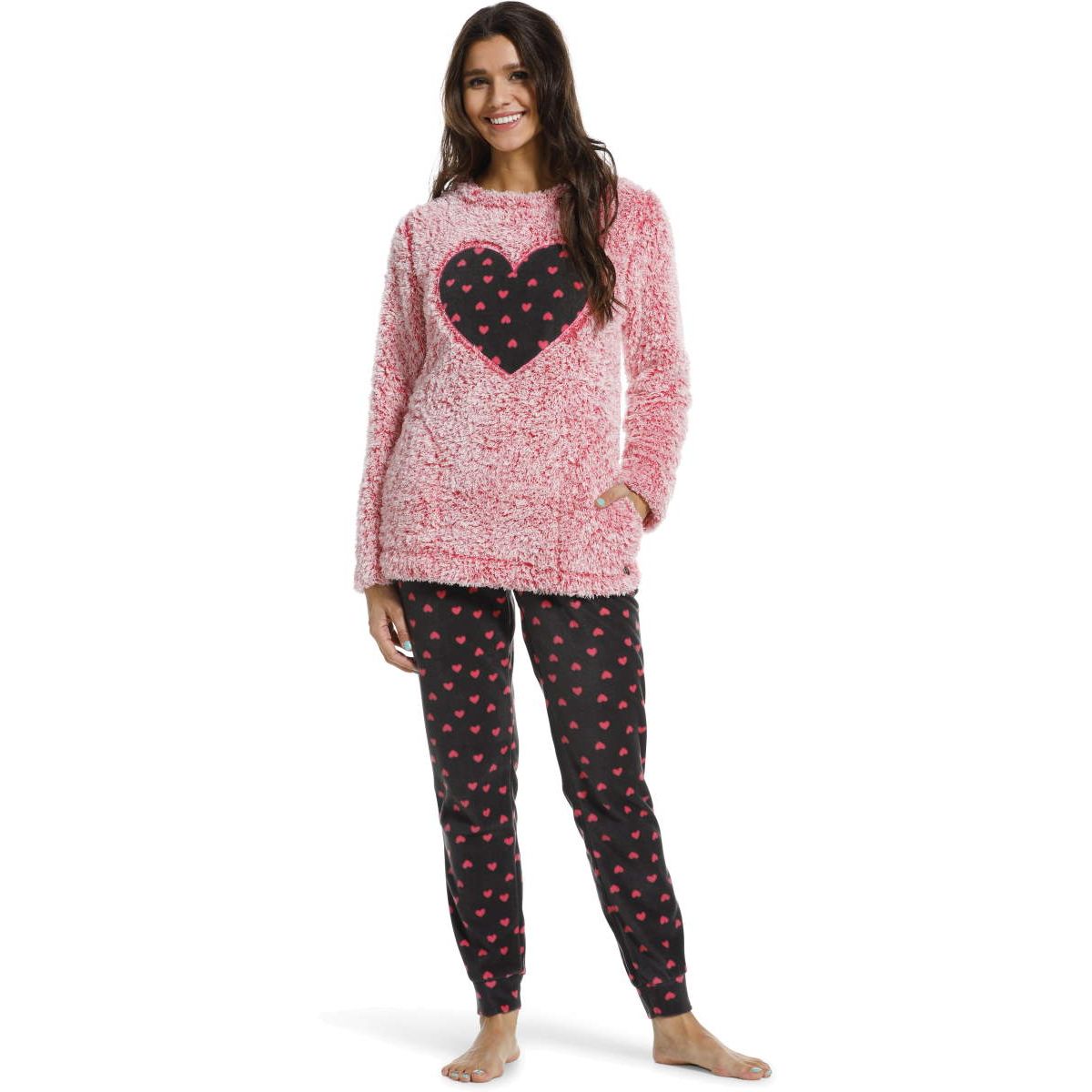 Fluffy fleece roze huispak | Gratis verzending vanaf € 40,- en gratis retour Online de mooiste pyjama's, nachthemden, ondermode en meer