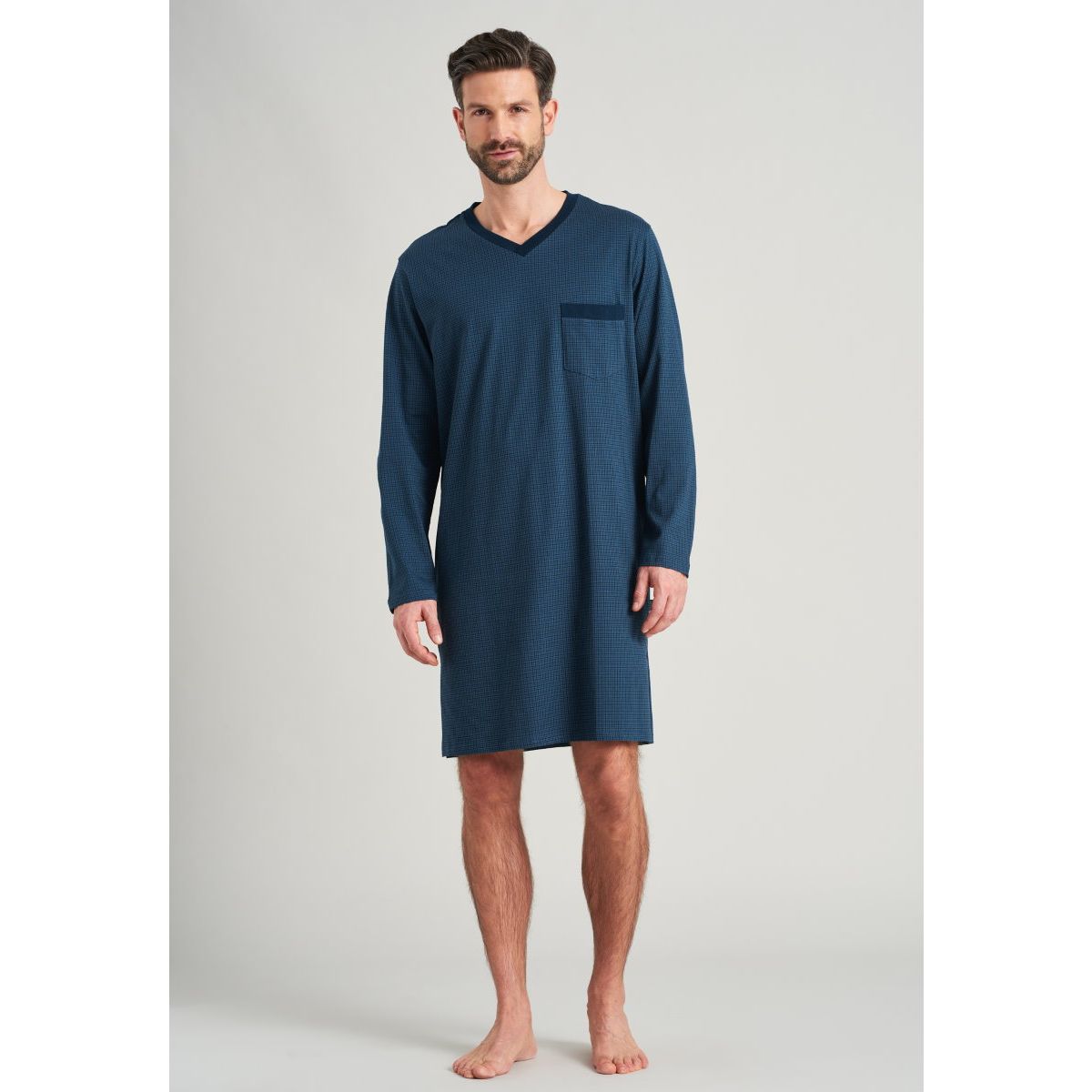 Blauw heren nachthemd Schiesser | Gratis ondermode nachthemden, verzending Online de meer retour en mooiste en | pyjama\'s