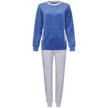 Blauwe velours pyjama Pastunette