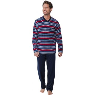 Katoenen Robson herenpyjama blauw