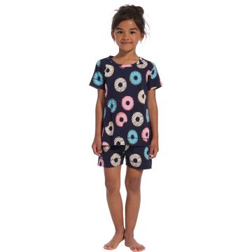 Blauw donuts meisjes shortama Rebelle