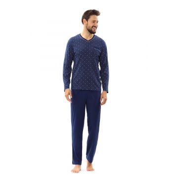 Marine blauwe heren pyjama Comte