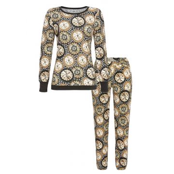 Luxe taupe Ringella pyjama met cirkels