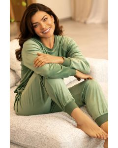 Khaki velours pyjama Comtessa