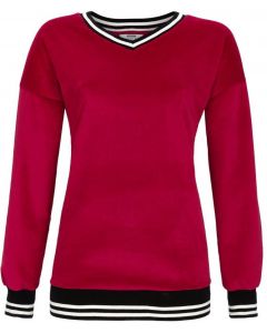 Rood velours loungeshirt Ringella