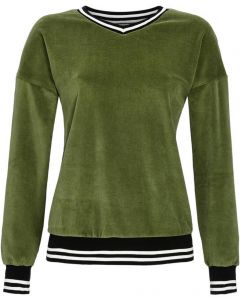 Groen velours loungeshirt Ringella